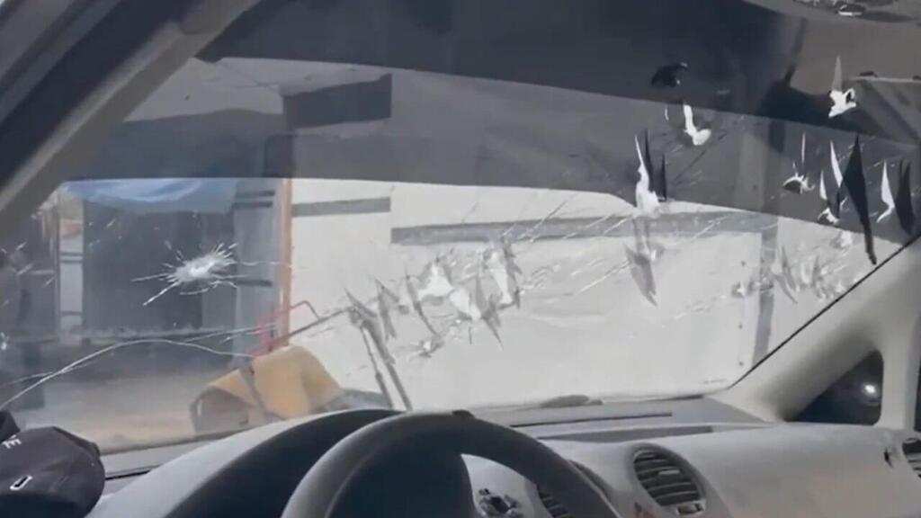 The car in which Ahmed Zamzam, a lieutenant colonel in Hamas' internal security apparatus, was driving during his assassination in central Gaza, Sunday רכבו של אחמד זמזם