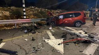 זירת התאונה בכביש 611