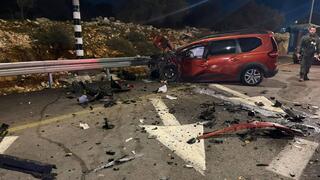 זירת התאונה בכביש 611