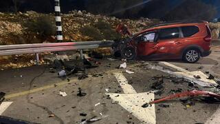 זירת התאונה בכביש 611