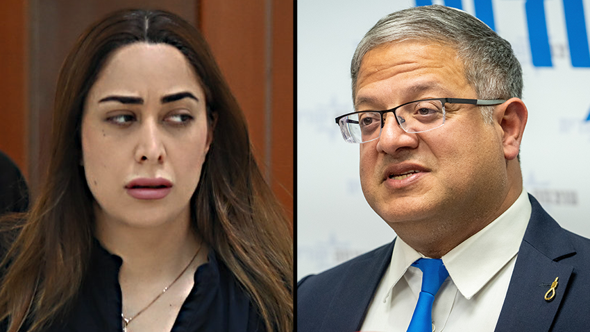 Social Equality Minister May Golan and National Security Minister Itamar Ben-Gvir (Photo: Shalev Shalom, Yair Sagi) איתמר בן גביר מאי גולן