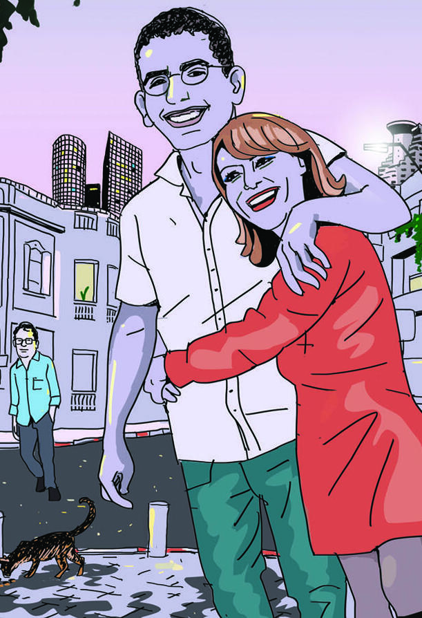 מנואלה, יוני ז"ל, ומאחוריהם אברם