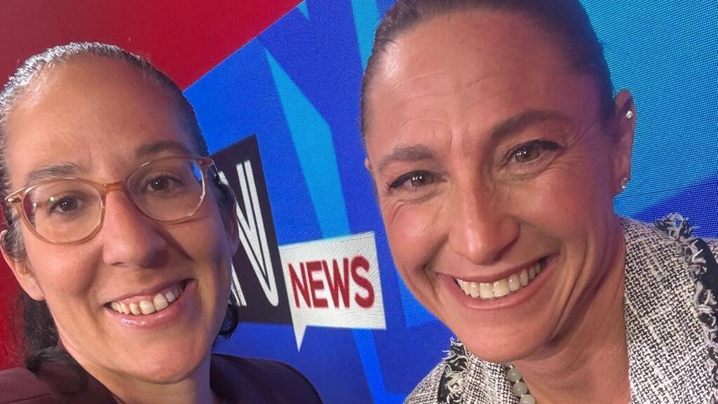 Moran Samuel (left) with the author (Courtesy of Maayan Hoffman) Moran Samuel (left) with the author