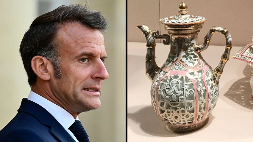 נשיא צרפת עמנואל מקרון גניבה מארמון האליזה אילוסטרציה