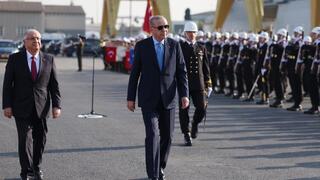 נשיא טורקיה בטקס מסירת כלי שיט צבאיים לחיל הים הטורקי