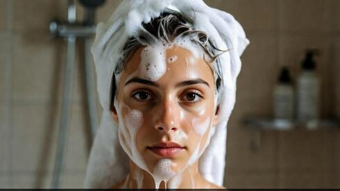 פרסומת לשמפו עם הכיתוב "נוצרה באמצעות AI" (אילוסטרציה)