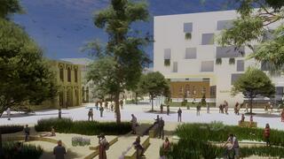 הדמיית מתחם המגורים והבילוי שייבנה במקום פיקוד דרום בעיר העתיקה באר שבע