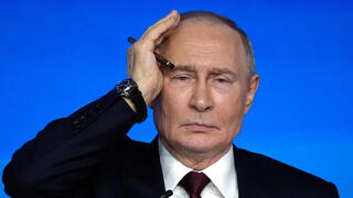 נשיא רוסיה ולדימיר פוטין במסיבת עיתונאים לסיכום שנה 19 בדצמבר