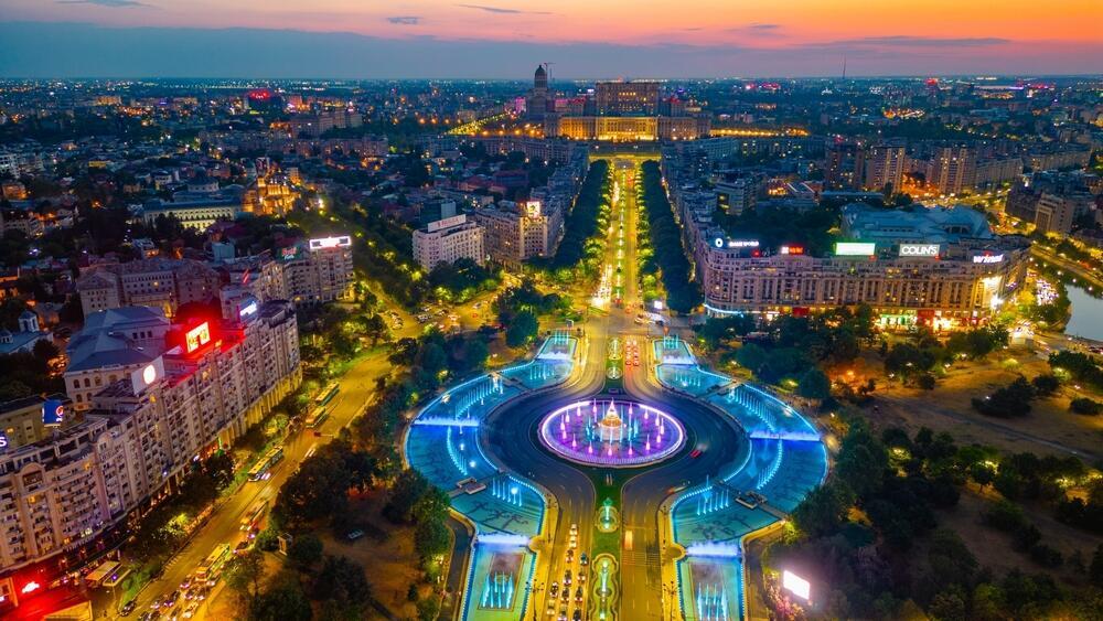 בוקרשט בשעת שקיעה