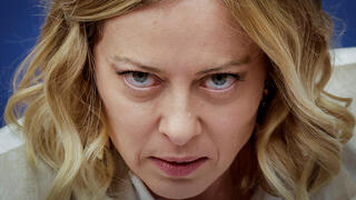 תמונות השנה בעולם 2025 ראש ממשלת איטליה ג'ורג'ה מלוני מסיבת עיתונאים רומא 9 ינואר