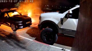 תיעוד מהצתת רכב ביישוב גבעות בר