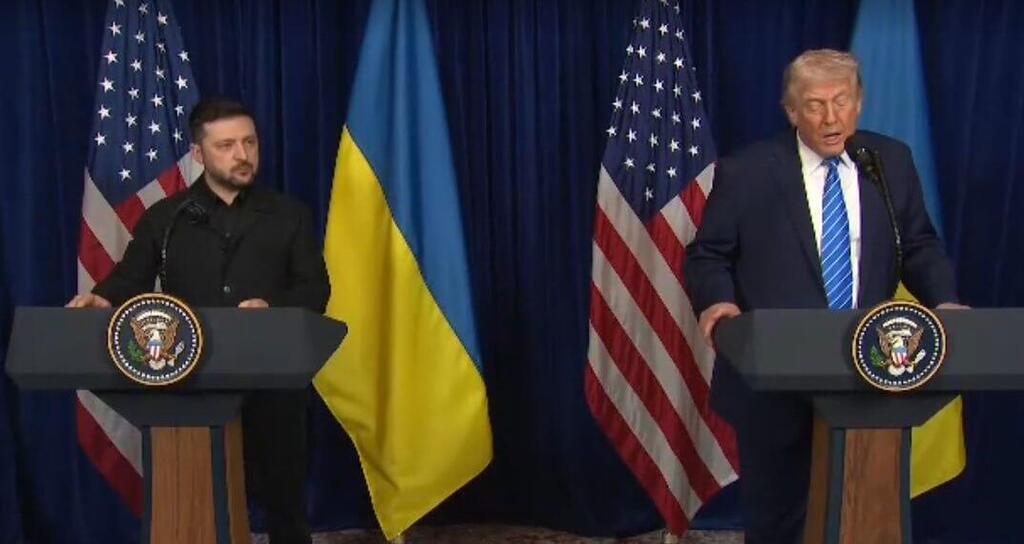 הצהרה של טראמפ עם זלנסקי במאר-א-לאגו