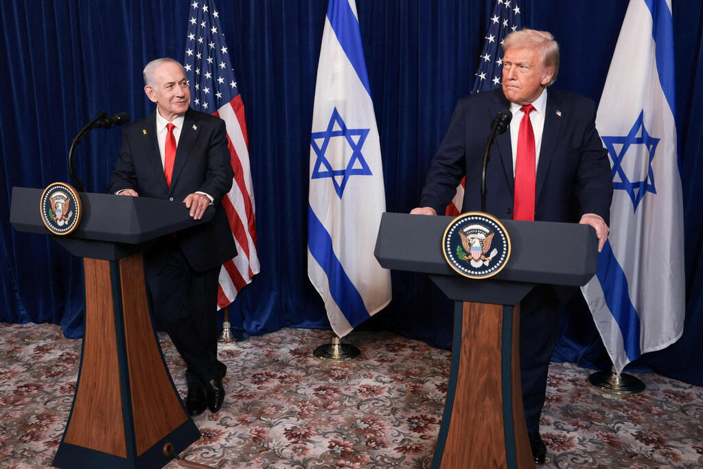רה"מ נתניהו ו דונלד טראמפ ב מסע"ת ב מאר א-לאגו
