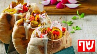  שווארמה עם חזה עוף ובצל מטוגן