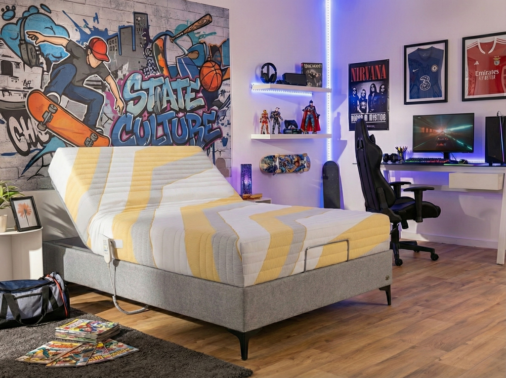 NEW STATUS electrically adjustable youth bed by Dr. Gav (Photo: Courtesy Kaufman group) ד"ר גב מיטת נוער מתכווננת NEW STATUS