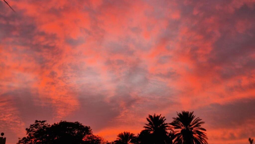 Photo: Noga Gibori, Central Arava שקיעה אדומה בספיר, הערבה התיכונה