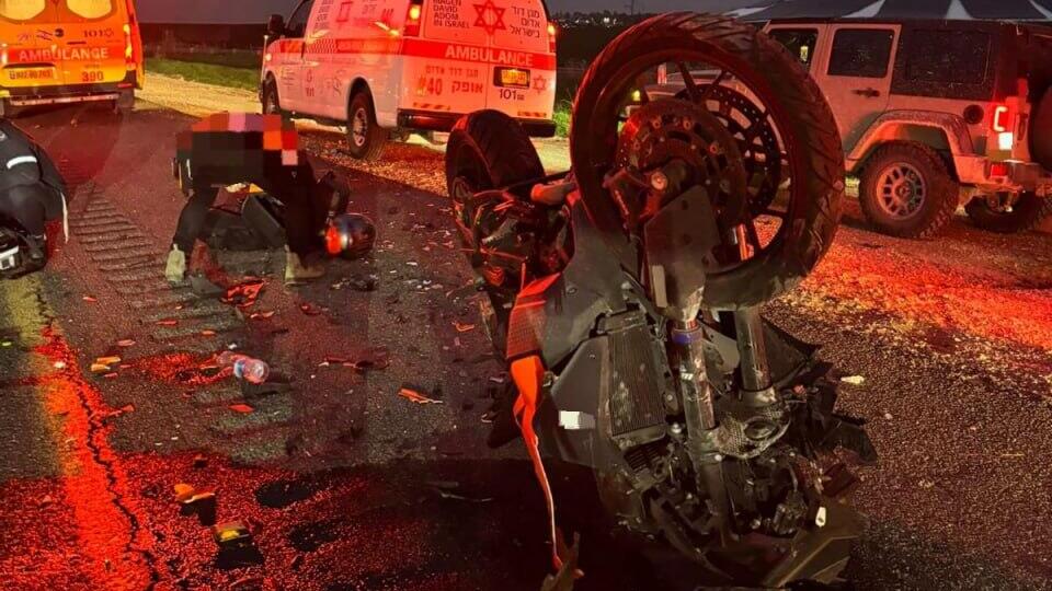 זירת התאונה בכביש 6