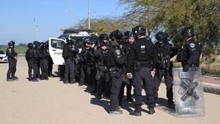 כוחות הביטחון בתראבין בבוקר אחרי שנהרג מוחמד חוסין תראבין