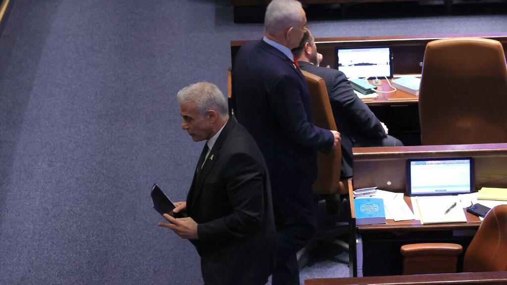 Яир Лапид. Биньямин Нетаниягу (Фото: Алекс Коломойский) דיון 40 חתימות במליאת הכנסת