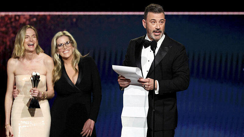 Jimmy Kimmel accepts the Best Talk Show Award at Critics Choice Awards, 2026