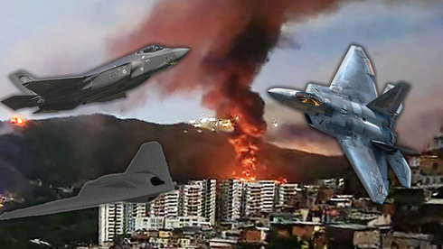 אש בוערת בבסיס פוארטה טיונה שבקראקס