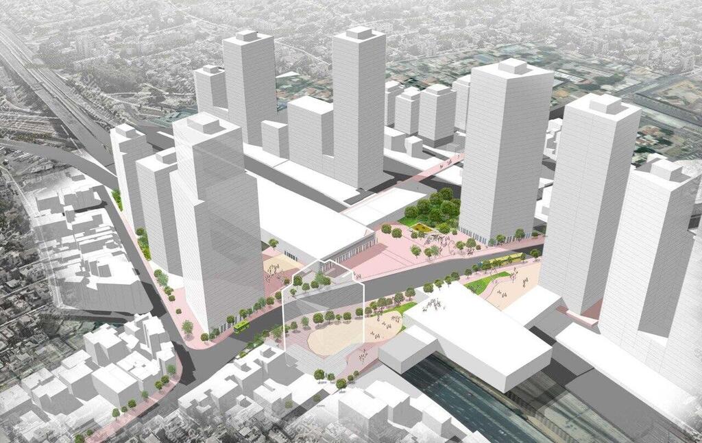 The future Ben-Zvi integrated transport hub in Tel Aviv (Illustration: Yaar Korin, NTA) הדמיה מתח"ם ההגנה, תל אביב