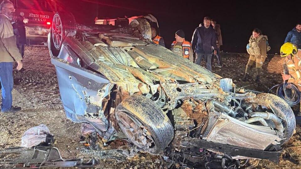 זירת התאונה הקשה בכביש 211