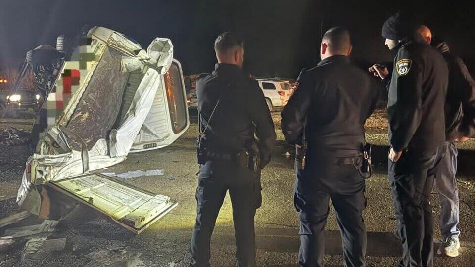 זירת התאונה הקשה בכביש 211