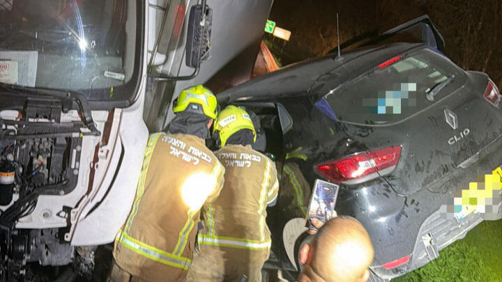 Авария в Гильбоа (Фото: МАДА) זירת התאונה הקטלנית בכביש 675 ליד ניר יפה, שבה נהרג גבר