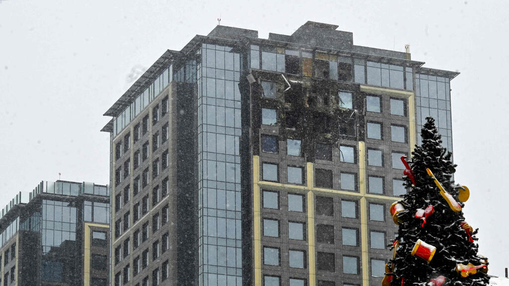 נזק ב קייב אחרי מתקפה של רוסיה 9 בינואר