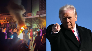 טראמפ מחאה מחאות הפגנה הפגנות איראן טהרן 8 בינואר