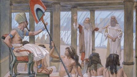 Photo: Wikimedia Commons Moses Speaks to Pharaoh by James Tissot at the Jewish Museum, New York