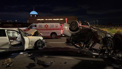 זירת תאונת הדרכים בכביש 453, סמוך לכפר טרומן  