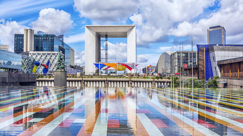 Grand Arche, the central building of district La Defense in Paris