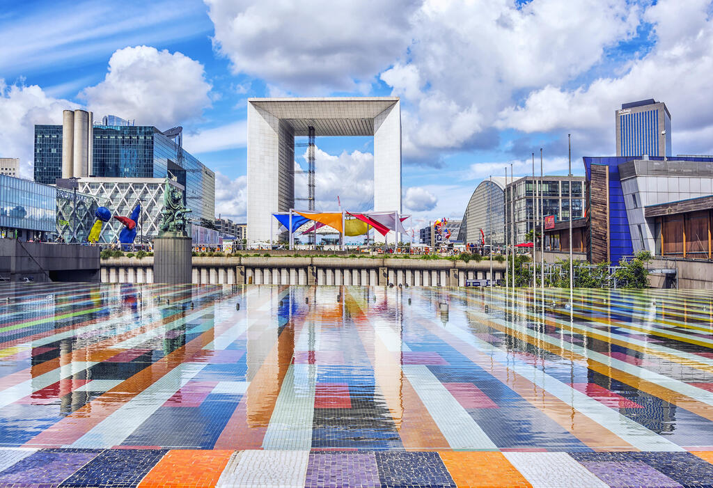 Grand Arche, the central building of district La Defense in Paris