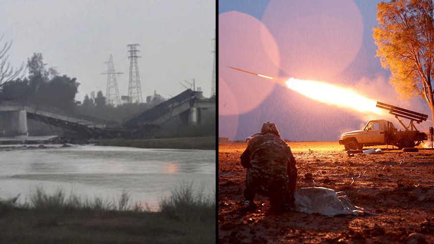 ירי רקטי ל כוחות משטר א-שרע צבא סוריה  גשר שלכאורה פוצץ על ידי כוחות כורדים 