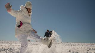 מבקרים בהר החרמון בסוף השבוע 