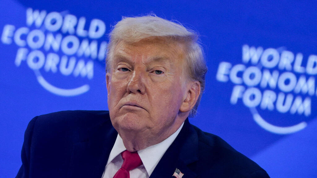 Photo: REUTERS/Jonathan Ernst טראמפ בנאום בפני הפורום הכלכלי העולמי בדאבוס, שוויץ