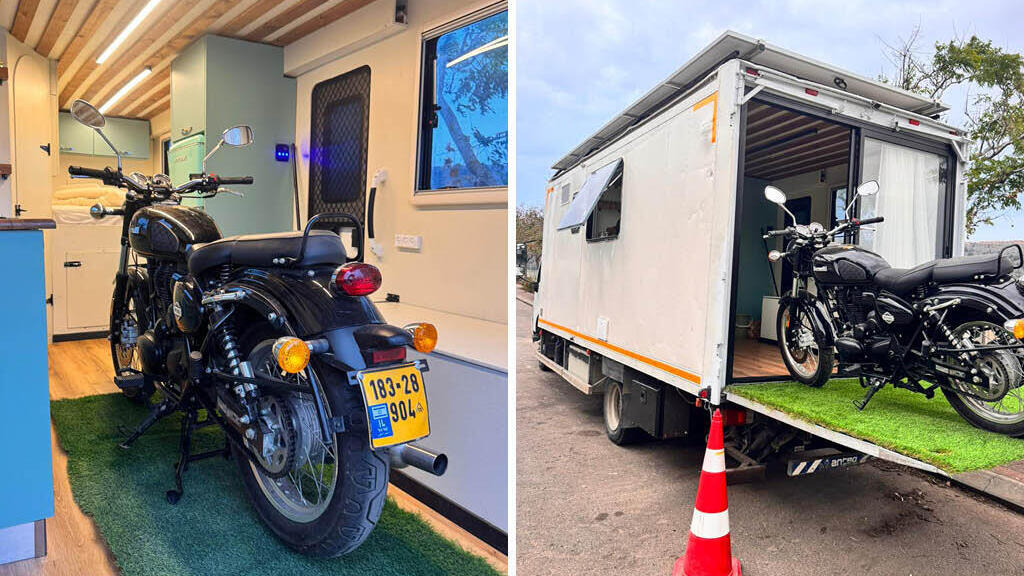 There is also space for a motorcycle (Photo: Reef Har Even) בית המשאית
