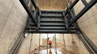 העבודות בתעלת המעקף שבפארק אריאל שרון