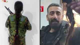 פעיל שגזר את שיערה של אחת מהלוחמות הכורדיות