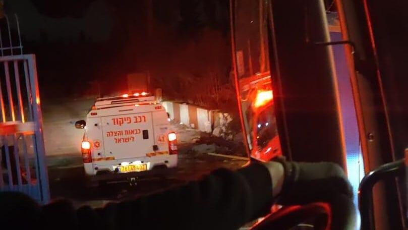 Firefighting teams work overnight to contain a blaze at the demolished UNRWA compound in Jerusalem (Photo: Fire and Rescue Service) שריפה במתחם אונר"א שבירושלים