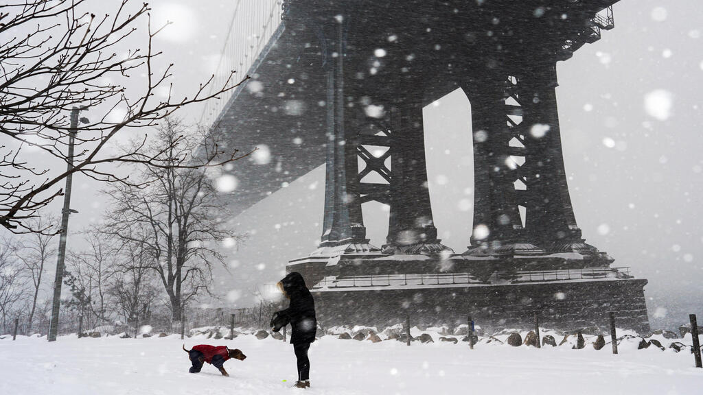 Snow in New York (Photo: Bing Guan/ Reuters) ניו יורק