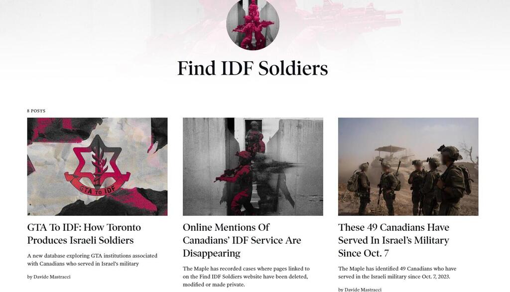 Find IDF Soldiers section in the website 