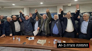 תמונה ערוכה שפרסמה מפלגת הליכוד, שמציגה את לפיד ובנט כחלק מהרשימה המשותפת