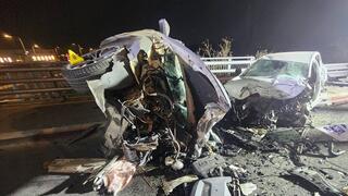 זירת תאונת הדרכים בכביש 2, ליד מחלף אולגה