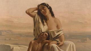 הגר וישמעאל במדבר – ציור של לואיג'י ג'ילרדוצי מהמאה ה-19