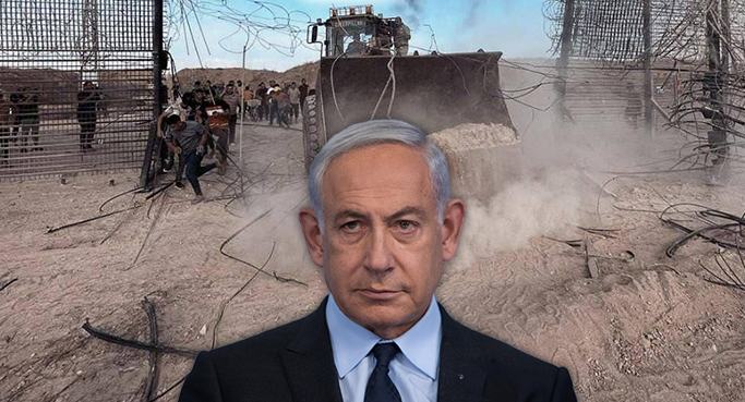 Breached fence in the southern Gaza Strip on October 7 (Photo: Alex Kolomoisky) תיעוד פלסטיני: הגדר פרוצה בדרום רצועת עזה