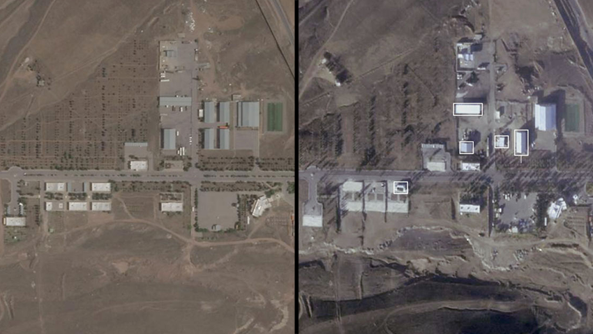 Satellite images of nuclear sites in Iran (Photo: The New York Times) תמונות לווין של אתרי הגרעין באיראן