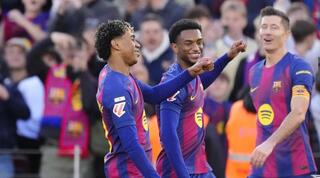 שחקני ברצלונה מאושרים